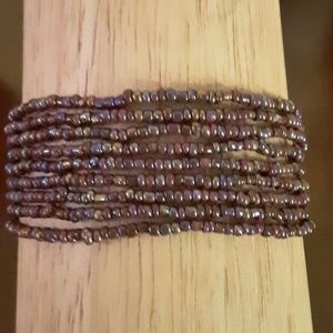 Friendship bracelet, stretch, bead, purple.